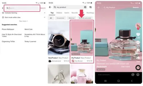 TikTok advertenties binnen de zoekresultaten